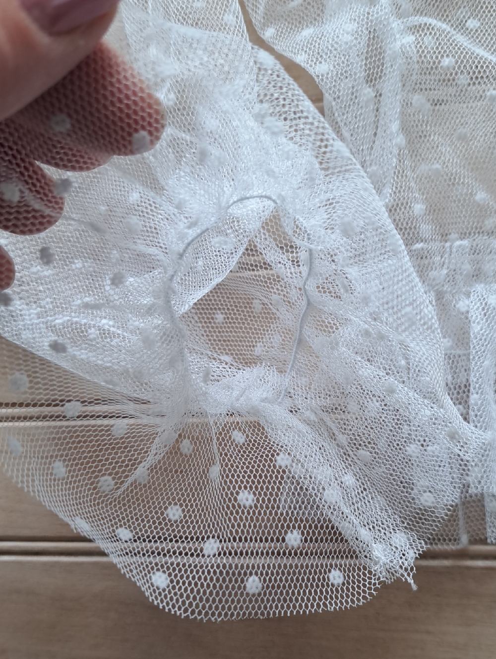 White Sheer Polka Dot Lace Gloves Femimine Y2k Formal - Picture 3 of 5